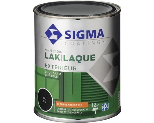 Sigma lak exterieur 7021 zwart grijs zijdeglans 750 ml