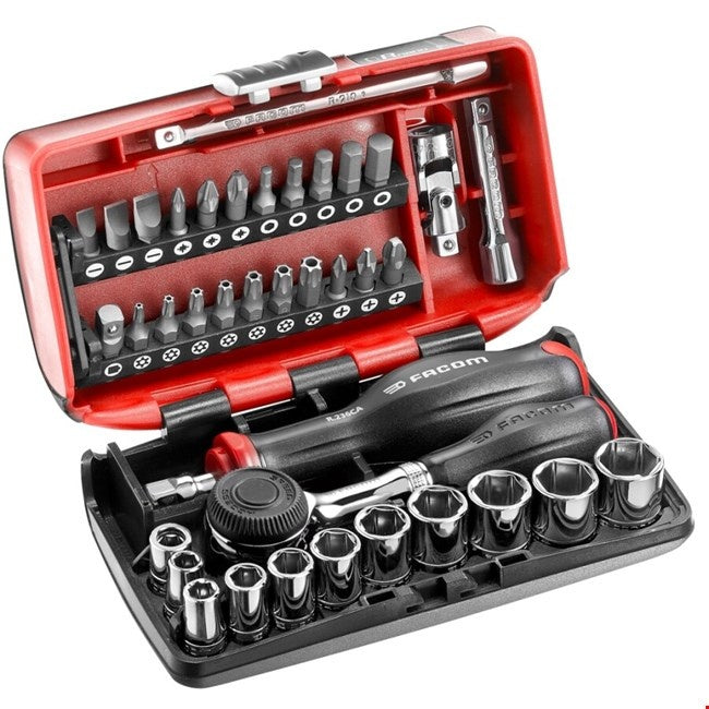 Facom R.360NANO Coffret avec douilles 1/4" 6 pans, métrique