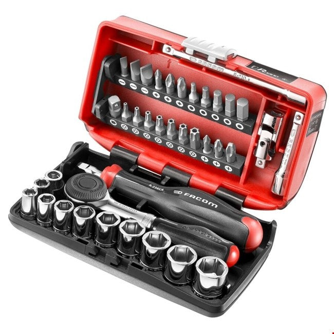 Facom R.360NANO Coffret avec douilles 1/4" 6 pans, métrique