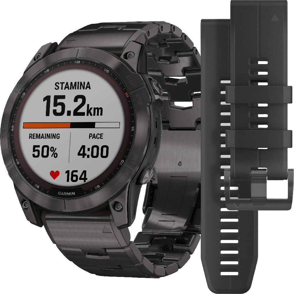 Garmin fēnix 7X Sapphire Solar (+ extra bandje) Grijs