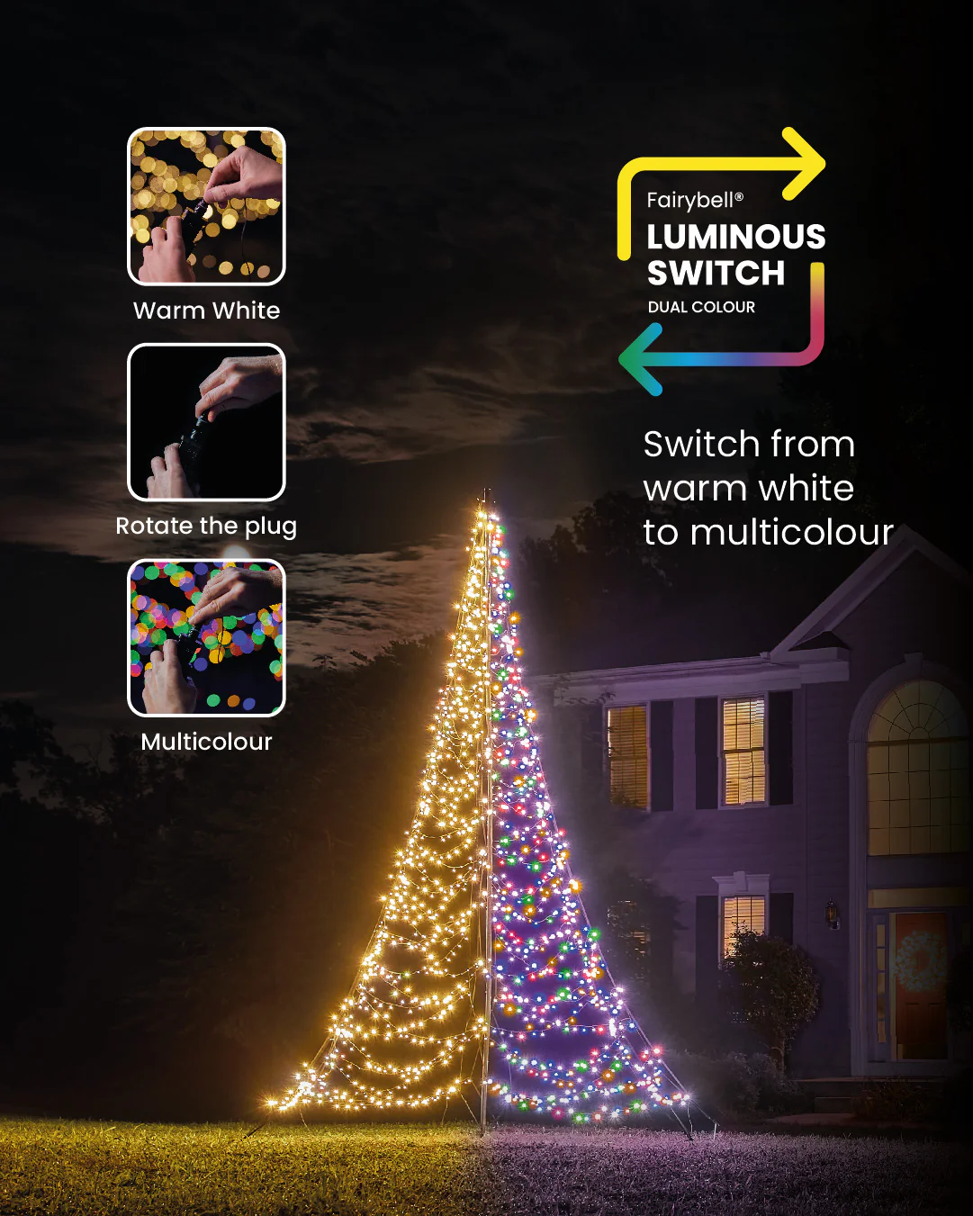 Fairybell Luminous Switch | 4 meter | 1500 LED-lampjes