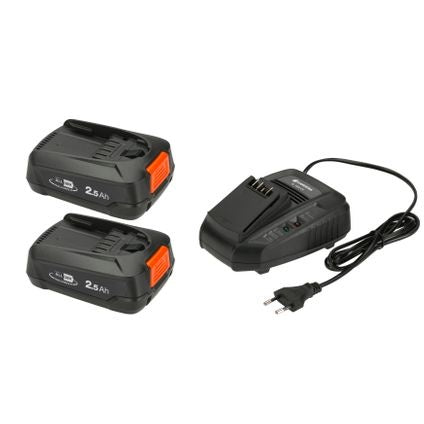 Kit de démarrage batterie et chargeur Gardena P4A QC (2x2,5Ah)