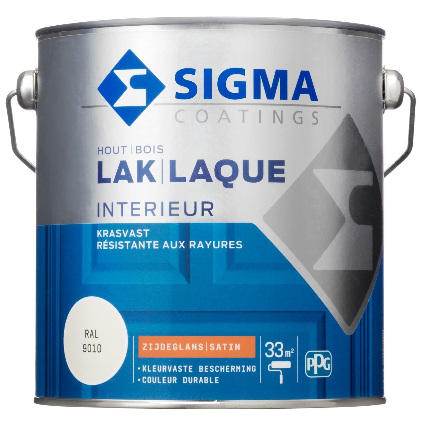 Sigma lak interieur RAL 9010 zijdeglans 2,5 liter