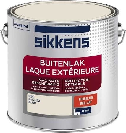 Sikkens buitenlak hoogglans RAL 9001 crème wit 2,5 liter