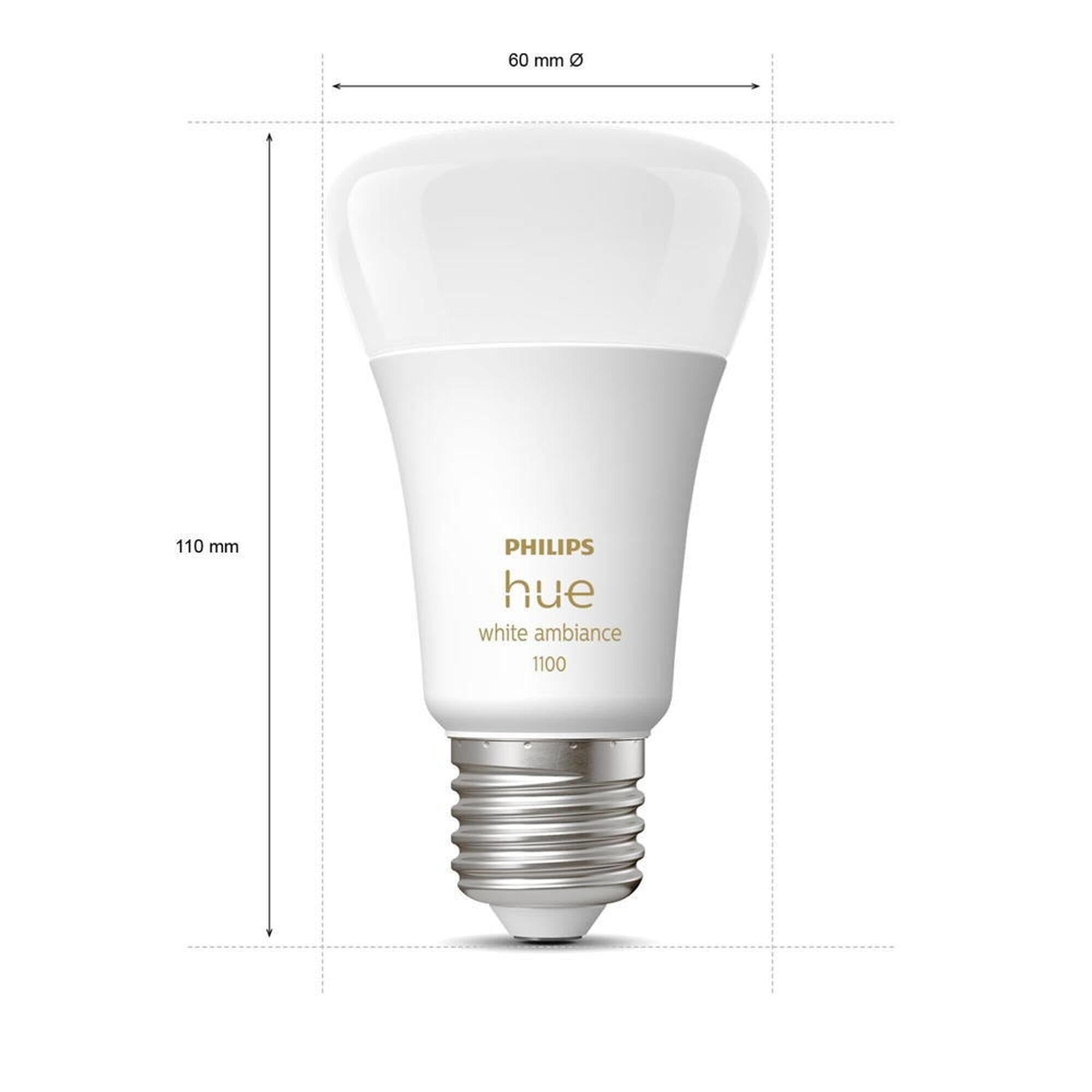 Philips Hue White Ambiance Starter Pack E27 avec 3 lampes, variateur + Bridge