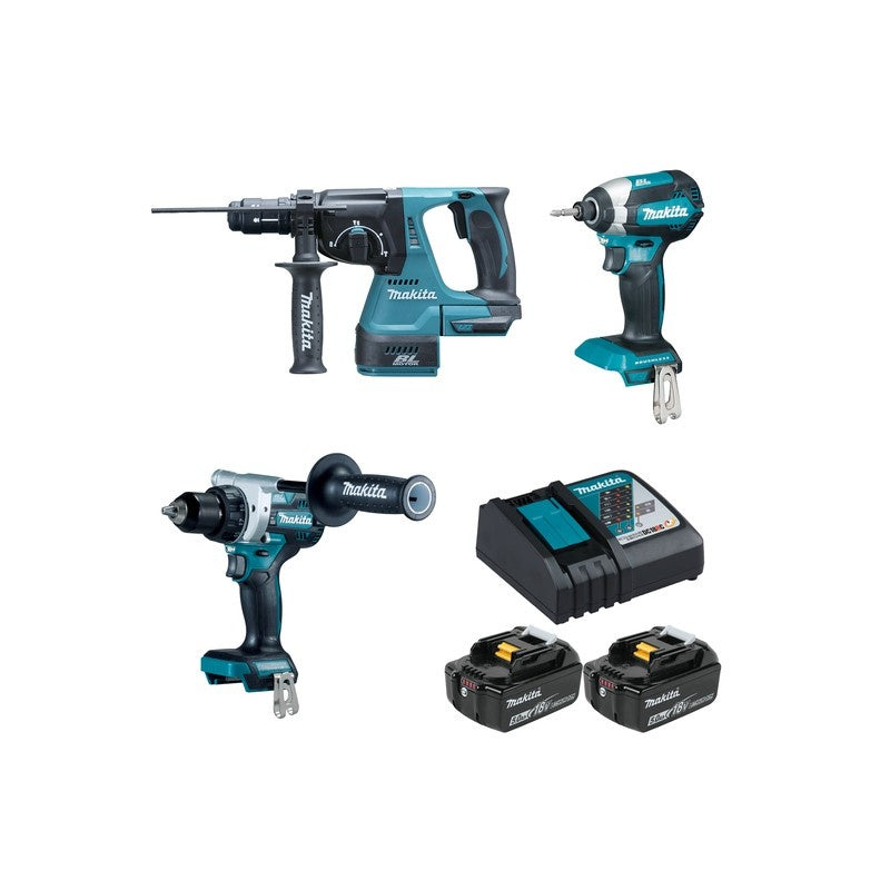 Makita DLX3154TX1 Ensemble combiné 18V 5,0Ah Li-ion 2 batteries